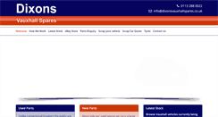 Desktop Screenshot of dixonsvauxhallspares.co.uk